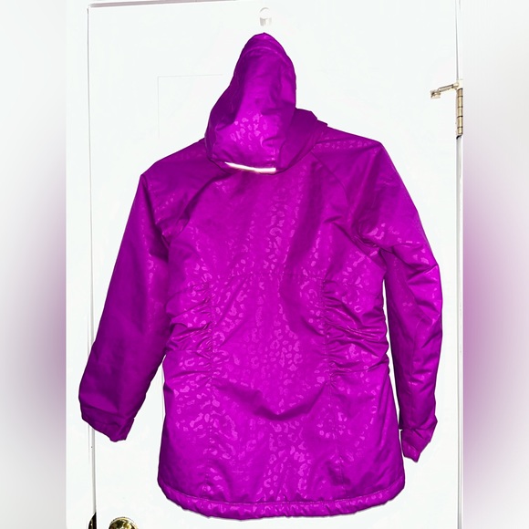 Columbia purple leopard coat girl size large (14-16) - Picture 2 of 3